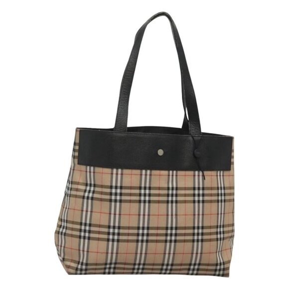 BURBERRY Nova Check Tote Bag Canvas Beige Auth - Picture 1 of 14